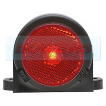 WAS W25RR 12v/24v Red Rear Roof Cab Top Wing Mount LED Marker Light Lamp With Reflector